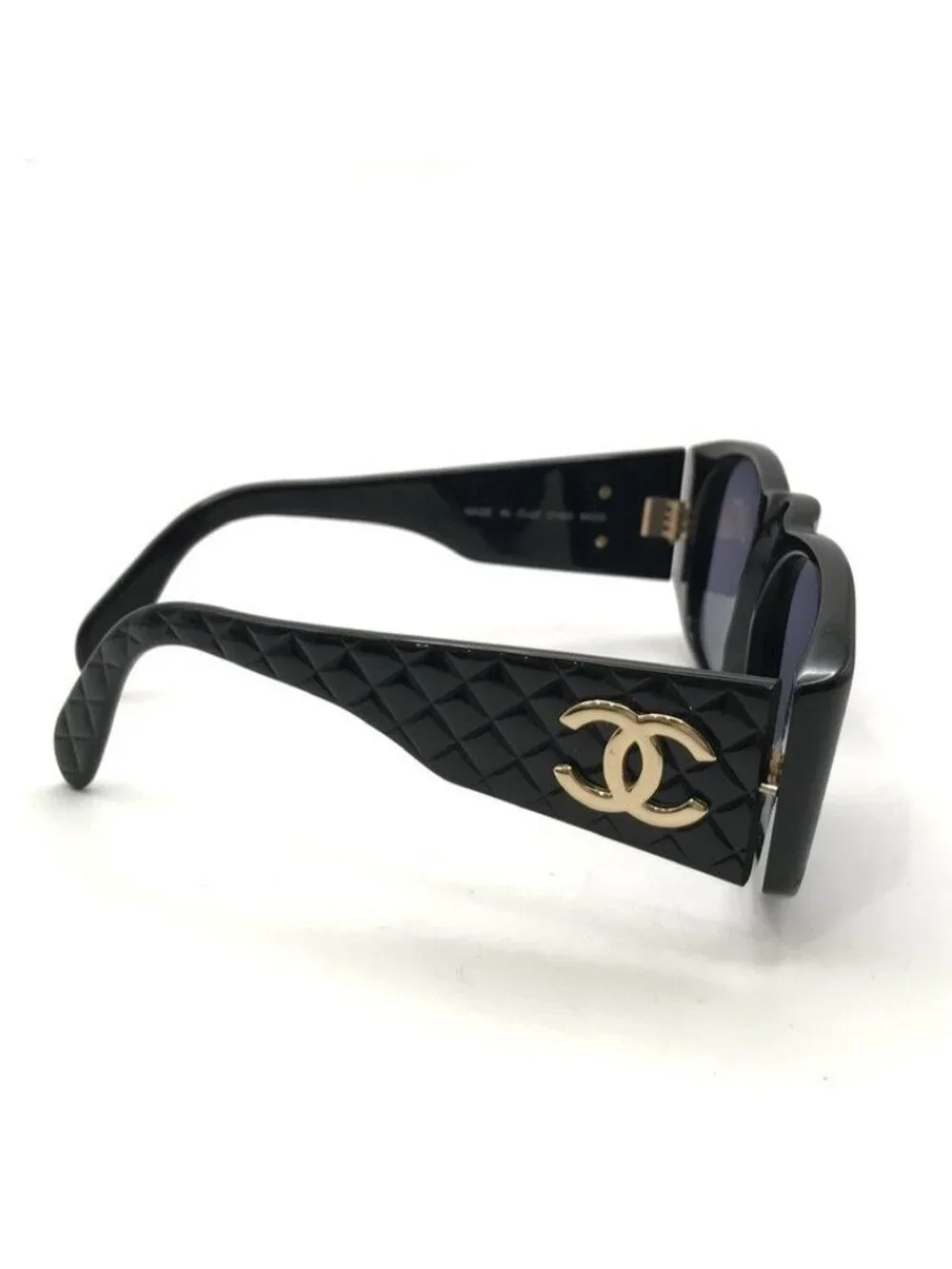 Chanel CC Logo Quilted Sunglasses Eyewear Black